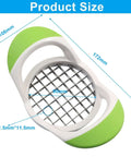 Aoserge handheld potato fries cutter with green and white plastic body and stainless steel grid blade
