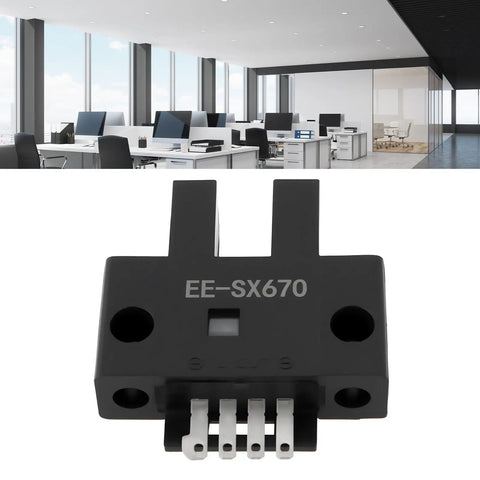 SX670P Slot Type Photoelectric Sensor 25.5 by 28.5 mm for automation and printing, U-shaped slot, non-contact detection, front view