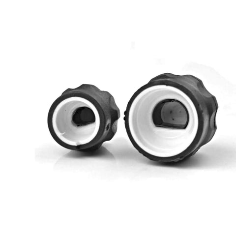 Black and white knob caps from 10 Pack Two Way Radio Volume Knob And Channel Selector Cap Kit For HT750 HT1250 CP200 Series Radios Replacement Durable