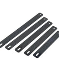 High Carbon Spring Steel Strips 24 Inch Pre Cut Blade Material for Custom Suspension in a set of five black strips.