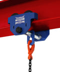 Beefed Up Dual Wheel Beam Trolley For Lifting, 2 Ton Capacity, Manual Push Hoist With Adjustable Flange And Dual Track Rollers
