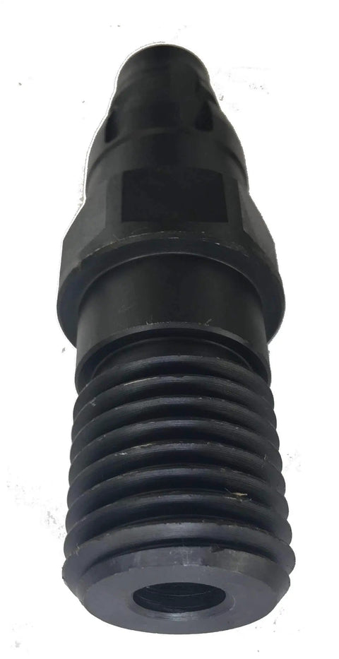 Core Bits Adapter For 6-Slot Quick Release Drill Systems With BL Connection To 1 1/4 Inch 7 Threads Lets You Run Diamond Core Bits On Heavy Duty Drills Built From Industrial Grade Heat Treated Steel seen from front view displaying threaded end.