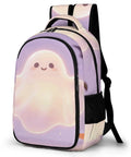Dope Spooky Ghost Jack O Lantern Printed Unisex Backpack with large capacity and durable polyester in lavender
