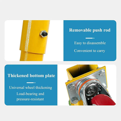Panel Dolly Heavy Duty Mobility Tool removable push rod and thickened bottom plate for 400 kg load capacity