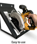 Wall Mount Tool Organizer For Garage And Workshop Space Saver Keeps Circular Saw And Power Tools Within Reach Built Tough Steel Rack in use