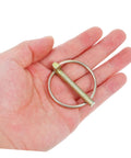 8 Piece Heavy Duty Lynch Pins With Rings Kit For Trailers Trucks Mowers And Machinery Durable Galvanized Locking Pins For Secure Equipment Versatile Assortment Easy Carry And Storage, zinc-plated steel pin in hand