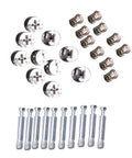 Heavy Duty 24 Piece Silver Furniture Connector Set With Thread Fastening Cam Lock Fittings for cabinets and sofas