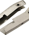Jeep Wrangler YJ Rear Shackle Mount Frame Rust Repair Kit, Steel Pair for 1987-1995, visible metal brackets, replacement parts