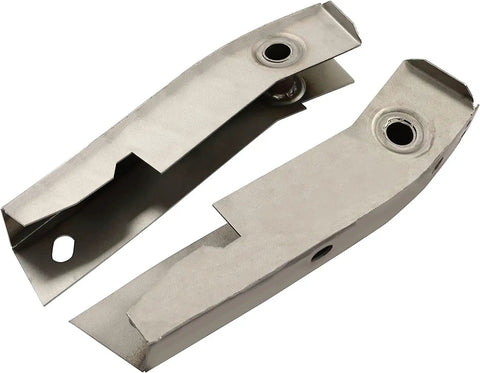 Jeep Wrangler YJ Rear Shackle Mount Frame Rust Repair Kit, Steel Pair for 1987-1995, visible metal brackets, replacement parts