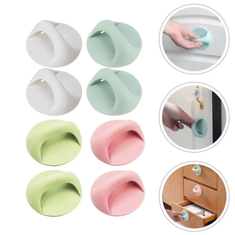 8 Pack Self Adhesive Wardrobe Handles For Cabinets And Drawers No Drill Punch Free Easy Stick On Door Knobs With Colorful Surface
