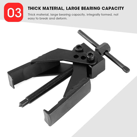 2 Claw Bearing Puller Set With Screw Rod For Auto Mechanics Pro Grade Bearing Separator Tool in black carbon steel.