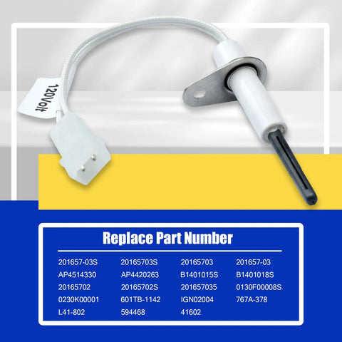 Upgraded Furnace Hot Surface Igniter 120V Nitride Replaces 201657-03 20165702 20165702S 601TB-1142 IGN02004 0230K00001 igniter display