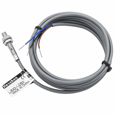 Inductive Proximity Sensor Shield Type LJ5A3 1mm Sensing Distance NPN Normally Open 3-Wire with long 200cm cable and 5mm mount hole.