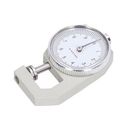 Round Dial Thickness Gauge 0 To 10mm With 0.01mm Resolution, Portable Spring Loaded Tester for precise material measurement