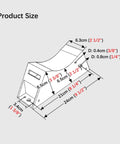 Diagram of wall mounted cylinder rack in durable ABS plastic with dimensions for heavy duty tank holder, industrial storage use