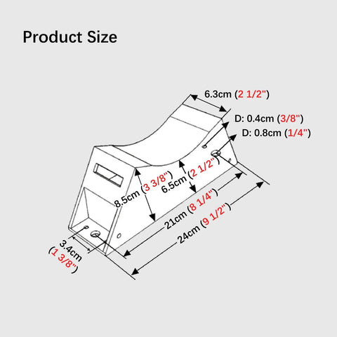 Diagram of wall mounted cylinder rack in durable ABS plastic with dimensions for heavy duty tank holder, industrial storage use