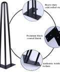 20 Inch Hairpin Table Leg Set With Half Inch Diameter Three Rods Black Mid Century Metal Furniture Feet For Coffee Tables And TV Stands Floor Protectors Durable 4 Pack DIY Ready Easy Install with detailed views of steel construction and welding.
