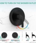 Matte black valve for Oversized 2 In 1 Shower Head And Handheld Combo With 6 Spray Settings Including Power Rain Massage Stay Warm Mist