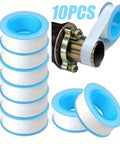 Ten Rolls PTFE Thread Seal Tape For Plumbing And Shower Heads Half Inch Wide Five Hundred Twenty Inches Each Roll Heavy Duty Leakproof Pipe Dope Tape For Water And Air Lines DIY Friendly
