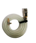 Coiled Silica Gel 1.5m Radiator Coolant Drain Hose for Volvo, Mack, and Renault Trucks, high heat resistant, shown with fittings.