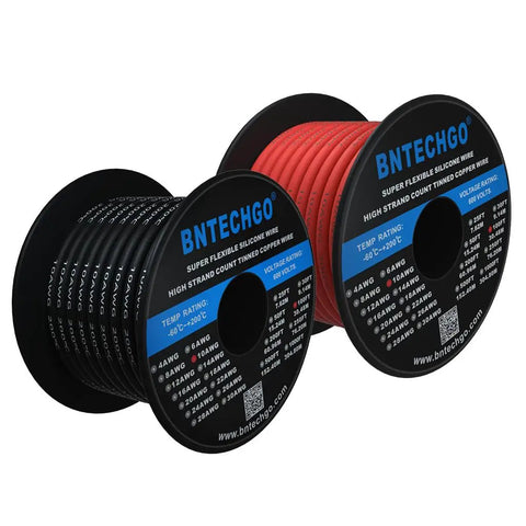 10 Gauge Silicone Wire Spool Red And Black 100ft Flexible 10 AWG Stranded Tinned Copper Wire For Pro Builds