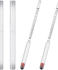 2 Pack Alcohol Hydrometers 0-200 Proof And 0-100 Tralle Alcohol Proof Gauges For Moonshine Still, Home Brew, Wine Making, Distilling, in storage tubes