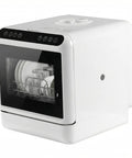 Smooth Operator Compact Countertop Mini Dishwasher Built In Tank No Plumbing Headaches Apartment Approved RV Ready Plug And Go quick air dry view of the interior with dishes.