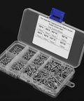 M2 Self Tapping Screws Assortment Kit 800Pcs 8 Sizes 4mm To 20mm in open case, cross drive pan head plated carbon steel