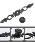 Antique Black Cabinet Pulls 2 Pack Classic Vintage Dresser Drawer Handles Six Point Nine Seven Inch Length 128mm Center To Center 5 Hole Spacing Zinc Alloy With Screws
