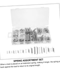 Ultimate 200 Piece Compression And Extension Springs Kit Assortment Set For Home Repairs, Vehicle Maintenance, And Electric Appliance Fixups You Need To Stock Up On Your Workshop Today. Clear plastic case with assorted steel springs