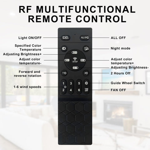 Remote control for Low Profile Bladeless Ceiling Fan With Lights And Remote Control 6 Speed Wind 3 Color Temperatures