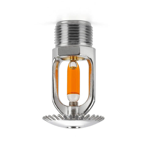 Top Shelf 2 Pack Fire Sprinkler Heads One Half Inch Copper Body Upright Style 135F Temp Rating Automatic Quick Response Operation close-up view.