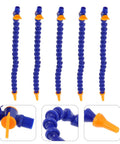 Ten Pack Flexible Plastic Cooling Hoses Designed For High Temp Coolant Systems Easy Snap Fit Rig Up Round Nozzle Tubing showing blue tubes.