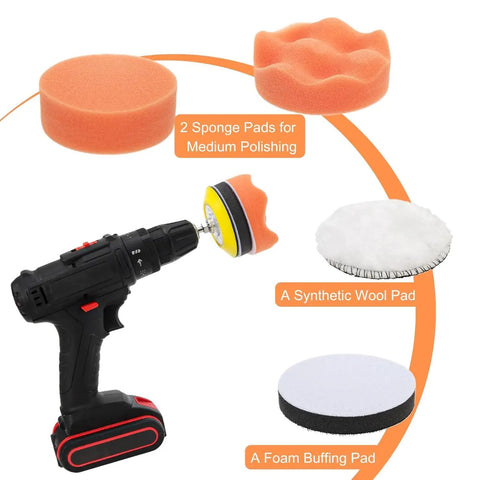 3 Inch Sanding Discs Kit With 800 1000 2000 3000 5000 Grits Silicon Carbide Hook And Loop Wet Dry Sandpaper with drill and pads