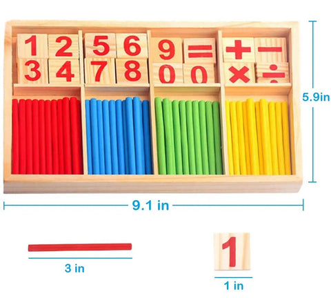 Counting Number Blocks And Wooden Sticks Kit For Kids Learning Kid Friendly Fun And Easy Way To Boost Math Skills Montessori Style