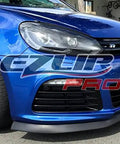Front Splitter Pro Universal 2 Inch Lip Spoiler For Cars, black spoiler on blue car showcasing dope, aggressive look