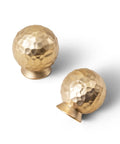 Champagne Bronze Cabinet Knobs Set 6 Pack, Modern Hammered Ball Drawer Pulls, Solid Zinc Alloy Round Textured Hardware