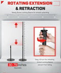 Round Base Light Stand Monopod for Cameras and Lighting, 79 Inch Tall, demonstrating rotating extension and retraction