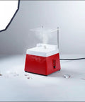 Fancyes Diamond Glass Grinder Bench Polisher With Water Guard & Lubricated Bit For Smooth Edges Compact Mini Tool For Stained Glass Artists Hobbyists 110V Us, red and white polisher emitting steam.