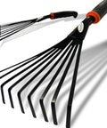 Two Pack Garden Hand Rake With Durable Steel Tines Small Shrub Rake With Ergonomic Non Slip Handle For Lawn Leaves