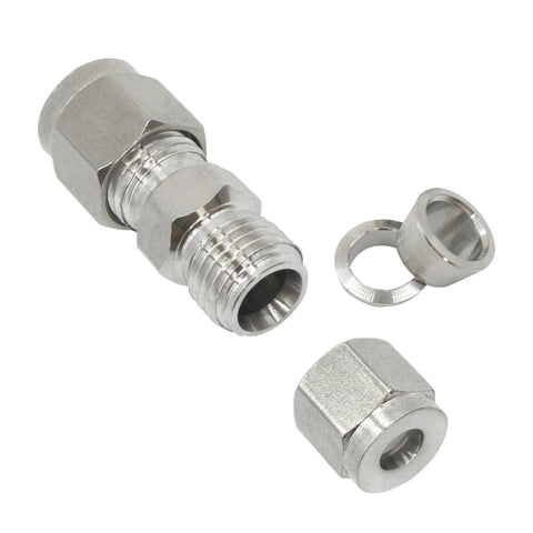 Goldpea stainless steel 304 compression union, 8mm OD x 8mm OD tube fittings, pack of 2