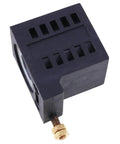 10V 25W Solenoid Coil 10226-33 for Hydraulic Power Unit, side view, black square design with brass connector