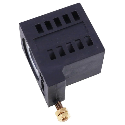 10V 25W Solenoid Coil 10226-33 for Hydraulic Power Unit, side view, black square design with brass connector