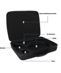 Rugged Travel Case For Mini Dish Kit With Shockproof IP67 Waterproof EVA Storage, open view showing precise foam inserts.