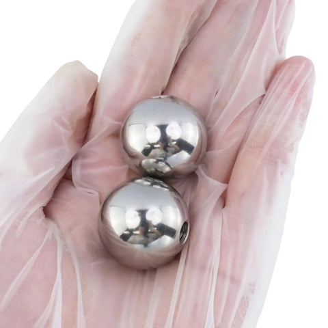 Heavy Duty M6x25mm Ball Nuts Knob Set 2 Pcs 304 Stainless Steel Female Threaded Bearings With Hole 1 Inch Diameter Solid Steel Bearing Balls