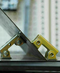 Heavy-Duty Adjustable Magnetic Welding Clamps 4-Pack, V-Type Fixture Holder For Round, Flat, And Angled Metal in use