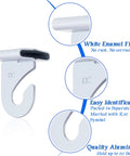 Close-up of 120 Pcs Drop Ceiling Hooks For Hanging Clips T Bar Tile Hooks Aluminum Heavy Duty White Grid Clips Hanger Right And Left Set