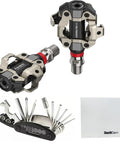 MX 2 Dual Sided Power Meter Pedals For MTB And Gravel, Handy multi-tool kit, microfiber cloth, precision left/right balance.