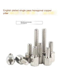 20 Pack Top Shelf Copper Motherboard Standoffs With Slick 4 40 Threads And Heavy Duty Hex Columns For Electronics And PC Projects Solid Pro Grade Gear That Flawlessly Nails Every Project Setup - copper and hexagonal standoffs viewed from the side with various heights.