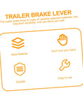 Heavy Duty Mechanical Trailer Brake Lever Replacement Handle For Rv And Travel Trailer Easy Swap Parking Brake Arm No Sweat Install Road Ready Control Essential Single Piece Kit showing steel material durability and ease of use.